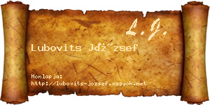 Lubovits József névjegykártya